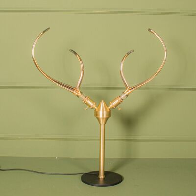 Horn Shaped LED Bulb Table Lamps, Home Decor Handmade Brass Light, Art Deco Housewarming Gift, Vintage Design Desk Lighting