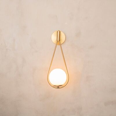 Brass & Glass Drop Lamp Fixture, Bathroom Light, Bedroom Wall Lamp, Home Decor Wall Lighting, Modern Handmade Sconce, Art Deco Wall Light