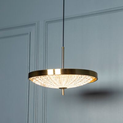 Vintage Brass Pendant Light, Art Deco Handmade Crystal Glass Lamp, Home Decor Hanging Lighting Housewarming Gift Lamp MODEL: KAMAKURA