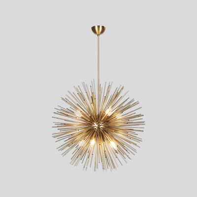 Brass Modern Style Sun Chandelier Lamp, Rose Gold Lighting, Art Deco Handmade Silver Pendant Lamp