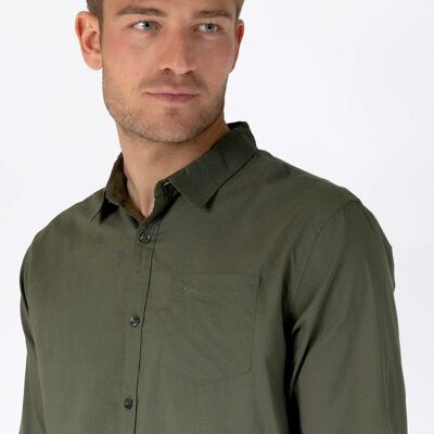 Long-sleeved cotton voile shirt
