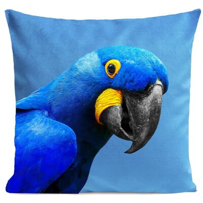 Tropical suede parrot cushion 40x40cm / 60x60cm