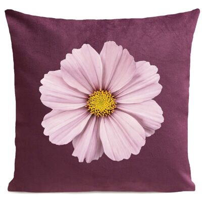 Coussin déco floral suédine 40x40cm/60x60cm