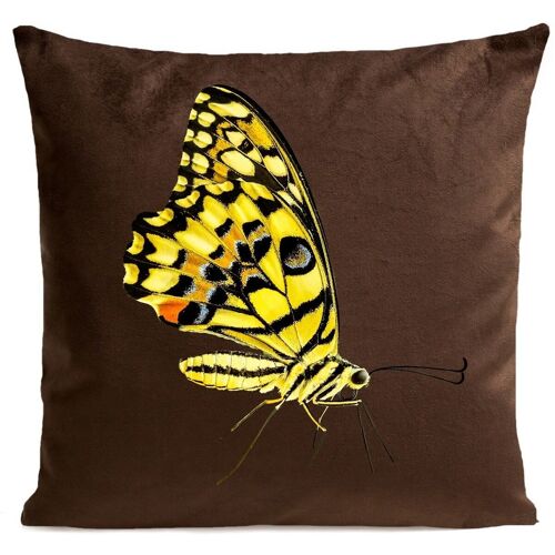 Coussin insecte papillon suédine 40x40cm/60x60cm