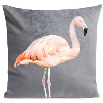 Coussin déco tropical flamant rose polyester 40x40cm/60x60cm 4