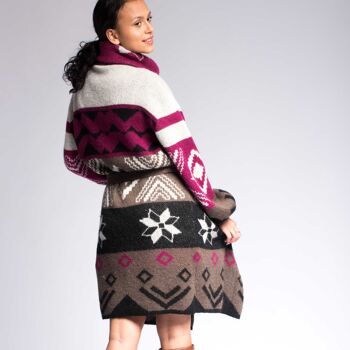Pull cardigan en laine d'alpaga pour femme, veste en laine avec grand col et ceinture, manteau en alpaga surdimensionné femme 9