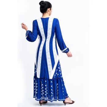 Robe de soirée bleu royal, robe bohème, robe de longueur au sol, imprimés peints à la main, robe maxi, robe longue Boho 4