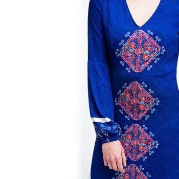 Robe de soirée bleu royal, robe bohème, robe de longueur au sol, imprimés peints à la main, robe maxi, robe longue Boho 7