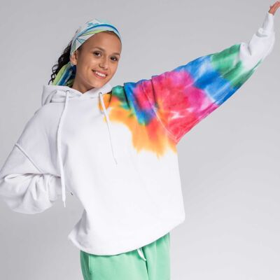 Sudadera con capucha Tie Dye, Sudadera oversize con efecto Tie-Dye, Ropa reciclada, Ropa sostenible