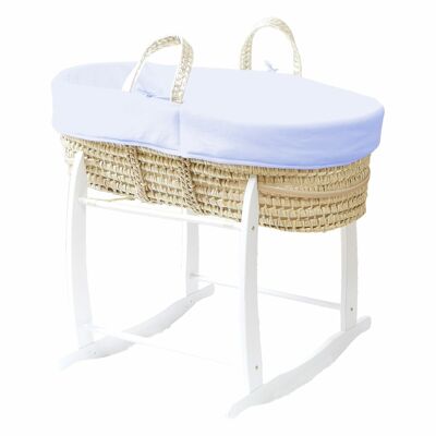 Azur Bassinet in Palm Leaves and Organic Cotton + Stand