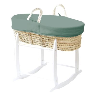 Forest Bassinet in Palm Leaves and Organic Cotton + Stand