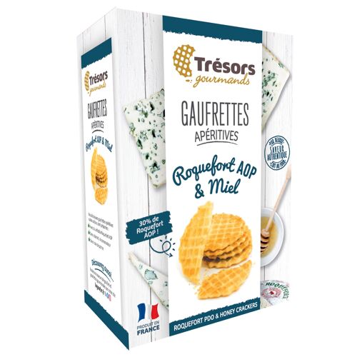 Gaufrettes apéritives 60g ROQUEFORT MIEL