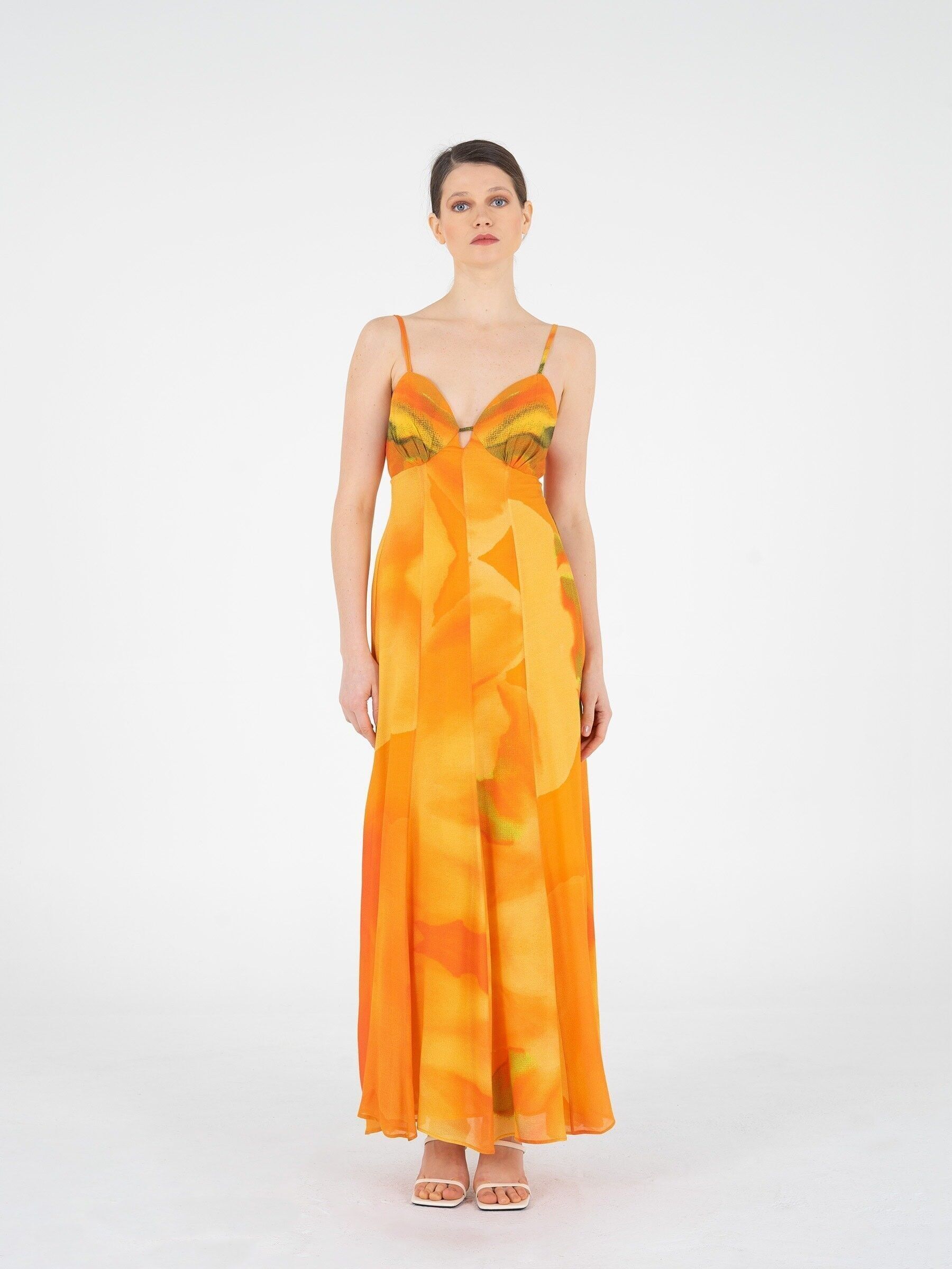 Abito midi Tulipa con scollo / Festa in giardino