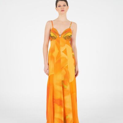 Tulipa midi dress with a neckline / Garden party