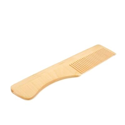 Wooden comb with handle