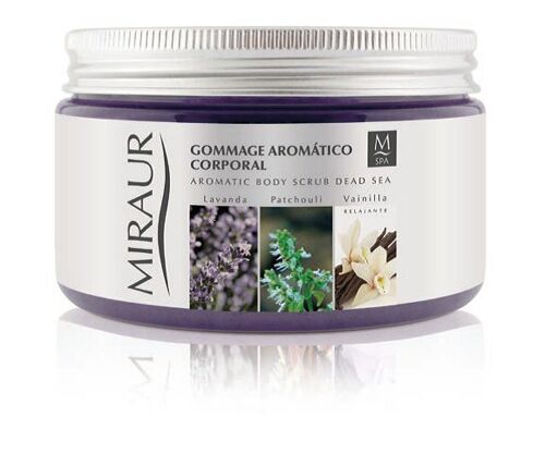 Gommage Aromático Corporal de Lavanda, Patchouli & Vainilla  con Sales Minerales Naturales Mar Muerto