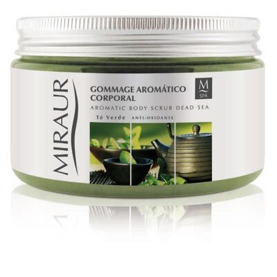 Gommage corporel aromatique au thé vert aux sels minéraux naturels de la mer Morte