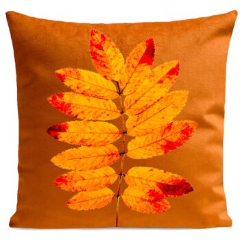 Coussin automne velours 40x40/60x60cm - Orange Leaves 4