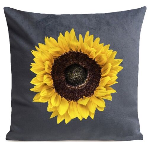 Coussin floral décoration suédine 40x40cm/60x60cm - Sun Flower