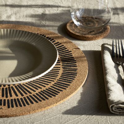 Sandy Lines Printed Cork Max Placemat