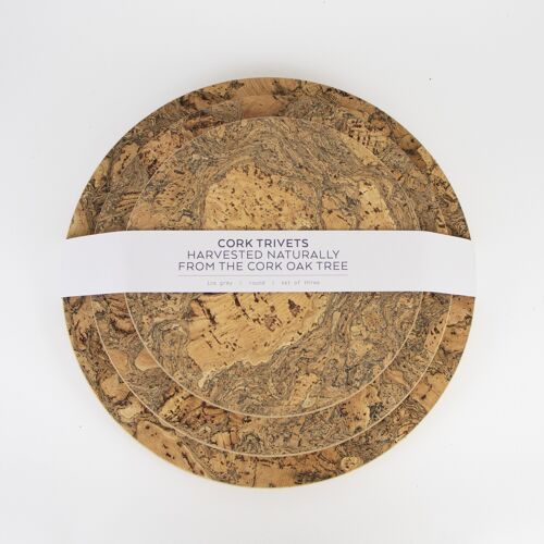 Natural Cork trivet Set of 3