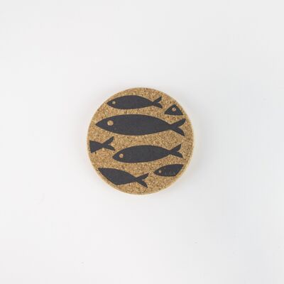 Fish Grey Cork Placemats & Coasters