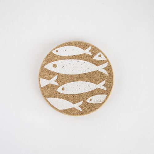 Fish White Cork Placemats & Coasters