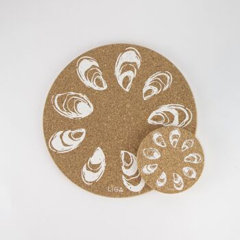 Ensembles de napperons et sous-verres Oyster Cork 4