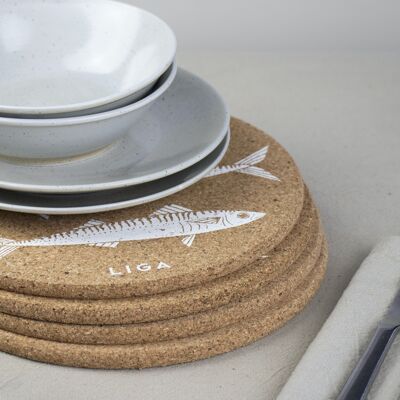 Mackerel Cork Placemats & Coasters Sets