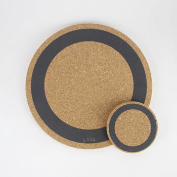 Ensembles de napperons et sous-verres Earth Cork 4