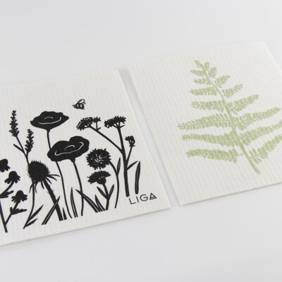 Wildflower & Fern Eco Dishcloths