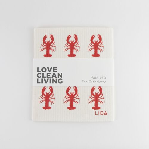 Red Lobster & Seaweed Eco Dishcloths