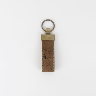 Dark Organic Cork Key Fob