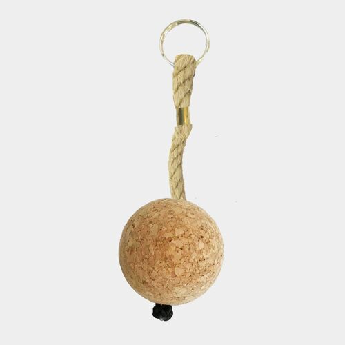 Cork Ball Keyring Natural Small