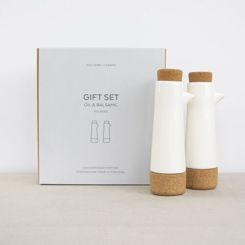 Cream Oil and Vinegar Dispenser Gift Set