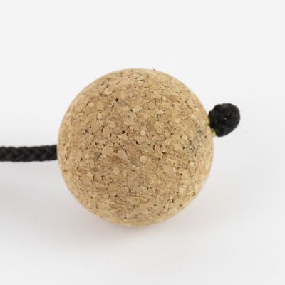 Cork Ball Keyring Black Large