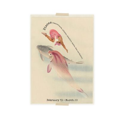 Postkartencollage mit Sternzeichen Fische - Fische