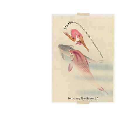 Postkartencollage mit Sternzeichen Fische - Fische