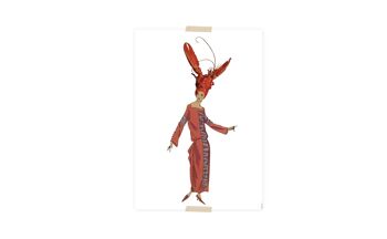 Collage de cartes postales Collection du Musée - Dame tête de homard 1