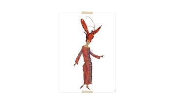Collage de cartes postales Collection du Musée - Dame tête de homard 4