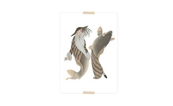 Collage de cartes postales Museum collection - lady fish grey 4