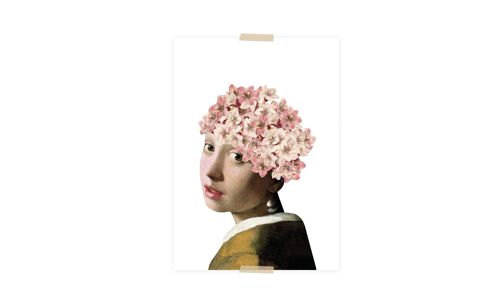 Postcard collage Museum-collectie - meisje met de parel