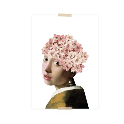 Collage de postales Colección del Museo - chica con un pendiente de perla