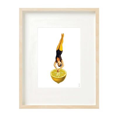 Collage Artprint (A4) - acrobate plongeant dans le citron