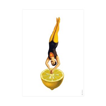 Collage Artprint (A4) - acrobate plongeant dans le citron 2