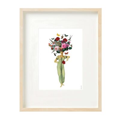 Artprint (A4) collage - little lady Floral