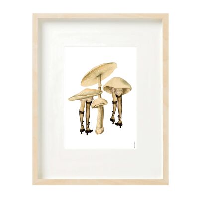 Stampa collage (A4) - funghi con zampe