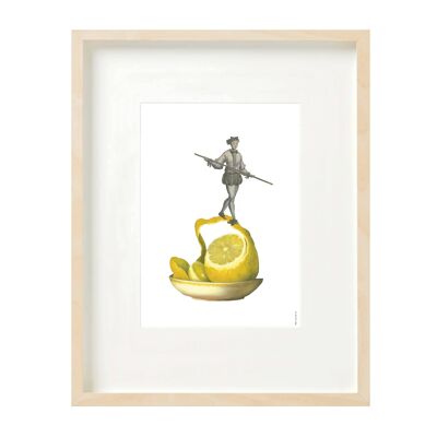 Print (A4) collage Museum collection - lemon tightrope walking