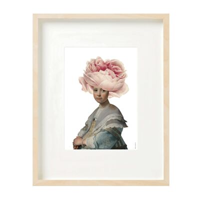 Stampa (A4) collage Collezione museale - ragazza con rosa
