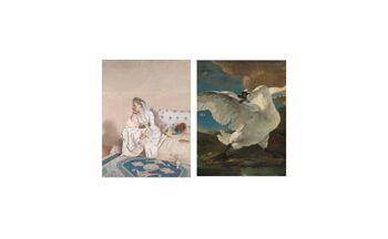 Artprint (A4) collage Museum collection - cygne et dame 3